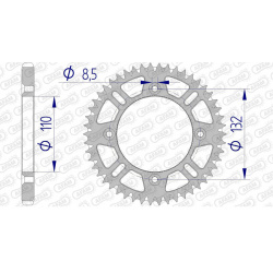 Couronne AFAM aluminium Ultra-Light anti-boue 72102 - 428