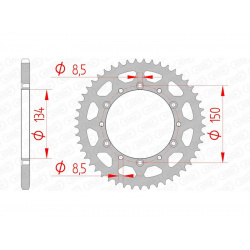 Couronne AFAM acier standard 16204 - 520