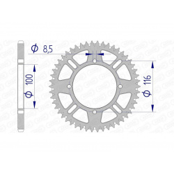 Couronne AFAM aluminium Ultra-Light anti-boue 17104420