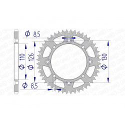 Couronne AFAM aluminium Ultra-Light anti-boue 17107420