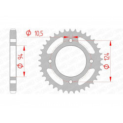 Couronne AFAM acier standard 10505 - 530