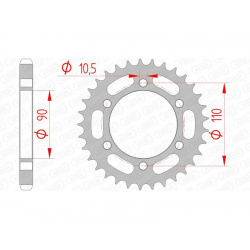 Couronne AFAM acier standard 12600 - 530