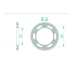 Couronne AFAM acier standard 71304 - 525