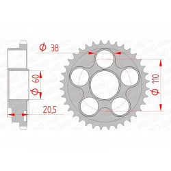 Couronne AFAM acier standard 50605 - 525