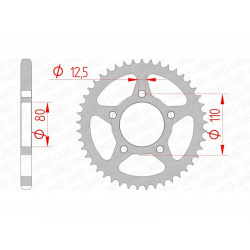 Couronne AFAM acier standard 10608 - 525