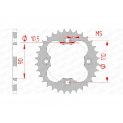 Couronne AFAM acier standard 92324 - 520