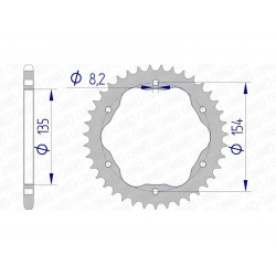 Couronne AFAM aluminium 51804 - 520