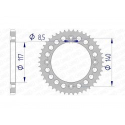 Couronne AFAM aluminium Ultra-Light anodisé dur 13108 - 428