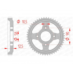 Couronne AFAM acier standard 10216 - 428