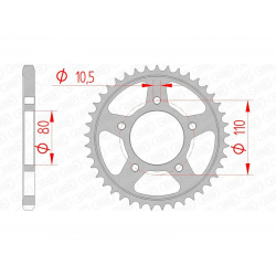 Couronne AFAM acier standard 10504 - 525