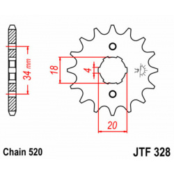 Pignon JT SPROCKETS acier standard 328 - 520