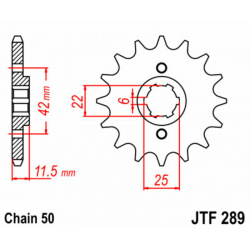 Pignon JT SPROCKETS acier standard 289 - 530