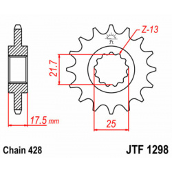 Pignon JT SPROCKETS acier standard 1298 - 520