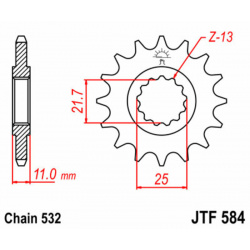 Pignon JT SPROCKETS acier standard 584 - 532