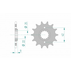 Pignon AFAM acier standard 24502 - 520