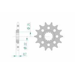 Pignon AFAM acier standard 28402 - 520