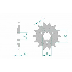 Pignon AFAM acier standard 22600 - 520