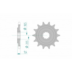 Pignon AFAM acier standard 20310 - 520