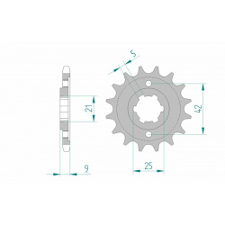 Pignon AFAM acier standard 21304 - 428