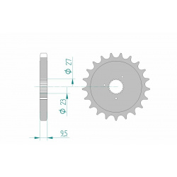 Pignon AFAM acier standard 94802 - 530