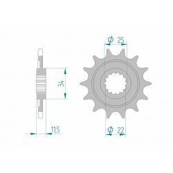 Pignon AFAM acier standard 43400 - 520