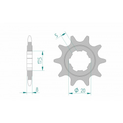 Pignon AFAM acier standard 94306 - 520