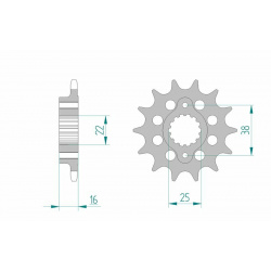 Pignon AFAM acier standard 52611 - 520