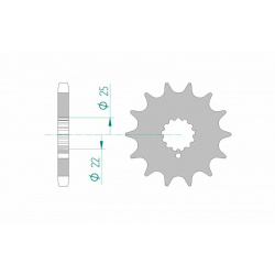 Pignon AFAM acier standard 24504 - 530