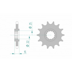 Pignon AFAM acier standard 24506 - 525