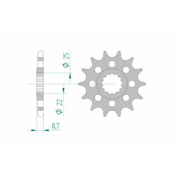 Pignon AFAM acier standard 28403 - 525