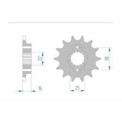 Pignon AFAM acier standard 52604 - 520