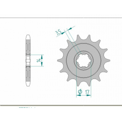 Pignon AFAM acier standard 24203 - 428