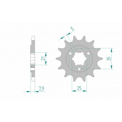 Pignon AFAM acier standard 22503 - 520