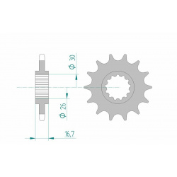 Pignon AFAM acier standard 20612 - 525