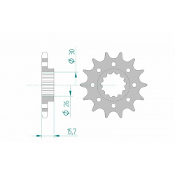 Pignon AFAM acier standard 20605 - 525