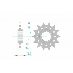 Pignon AFAM acier standard 20608 - 520