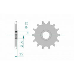 Pignon AFAM acier standard 20210 - 520