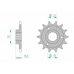 Pignon AFAM acier standard 52613 - 525