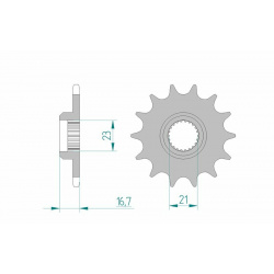 Pignon AFAM acier standard 21506 - 520