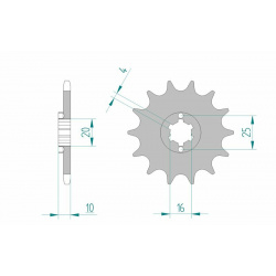 Pignon AFAM acier standard 64200 - 520