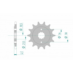 Pignon AFAM acier standard 20320 - 520