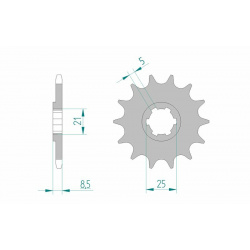 Pignon AFAM acier standard 24302 - 520