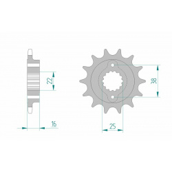 Pignon AFAM acier standard 52610 - 520