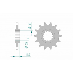 Pignon AFAM acier standard 20611 - 525