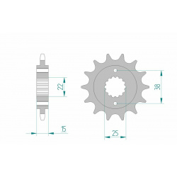 Pignon AFAM acier standard 52607 - 520