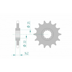 Pignon AFAM acier standard 24602 - 525