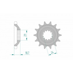 Pignon AFAM acier standard 24805 - 530