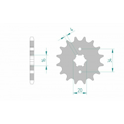 Pignon AFAM acier standard 21200 - 428