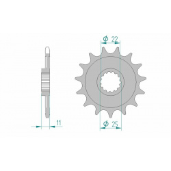 Pignon AFAM acier standard 37400 - 520