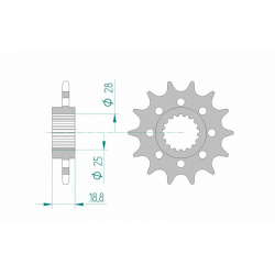 Pignon AFAM acier standard 61601 - 520